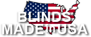 Blinds Made In USA logo for window treatments and blinds company, the definitive choice for your window covering needs.